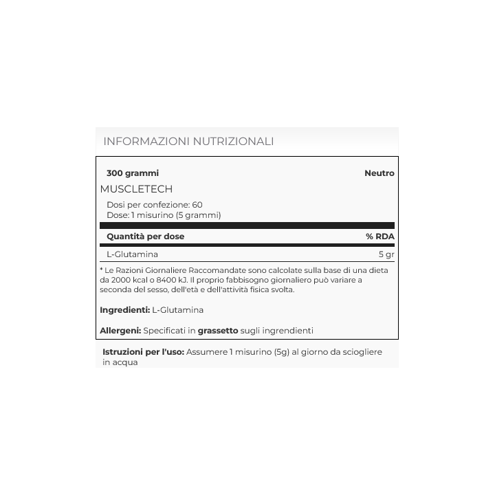 MuscleTech Platinum 100% Glutamine 300 g
