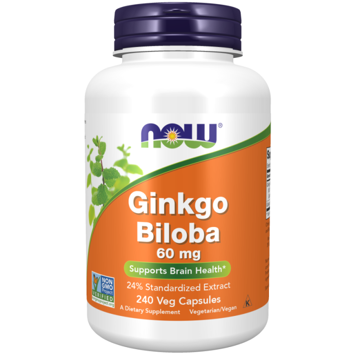 Now Foods Ginkgo Biloba 60 mg 240 vcaps
