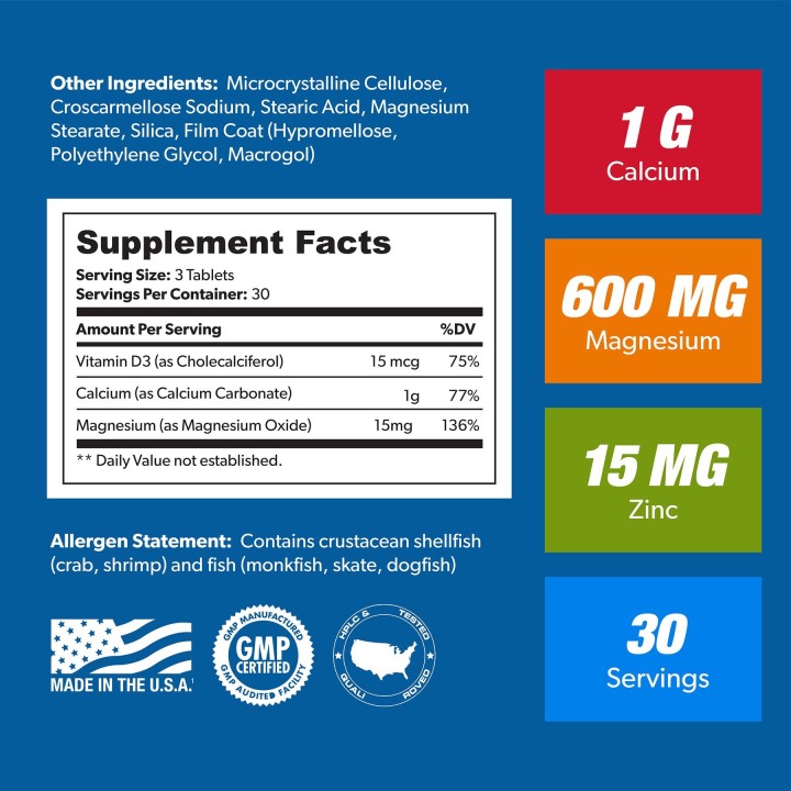 Calcium Magnesium Zinc D3 90 Tablets SAN Nutrition: Bones