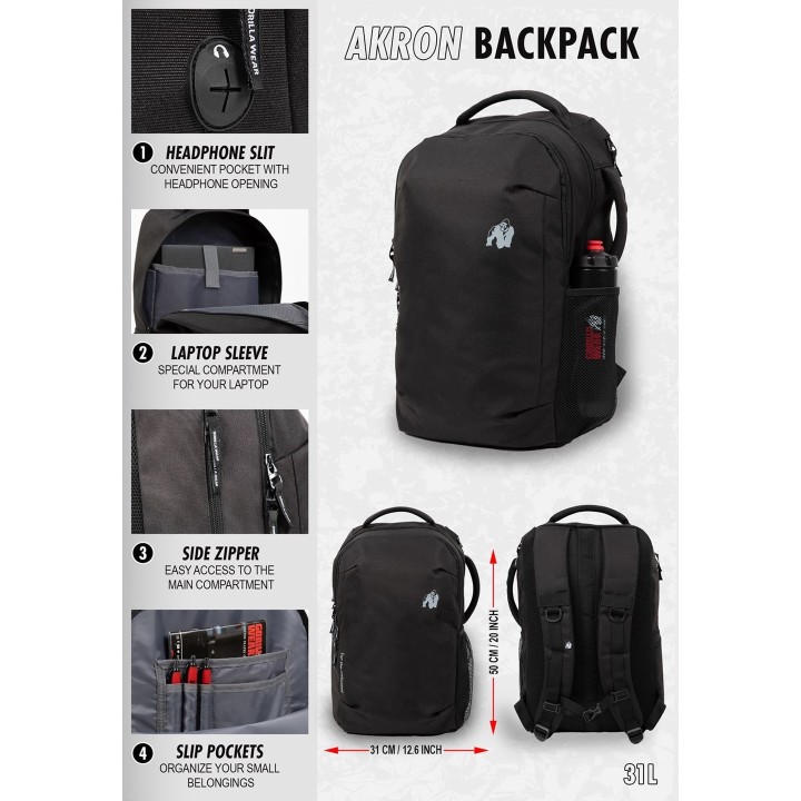 Gorilla Wear Akron Backpack Sports Backpack Citymuscle