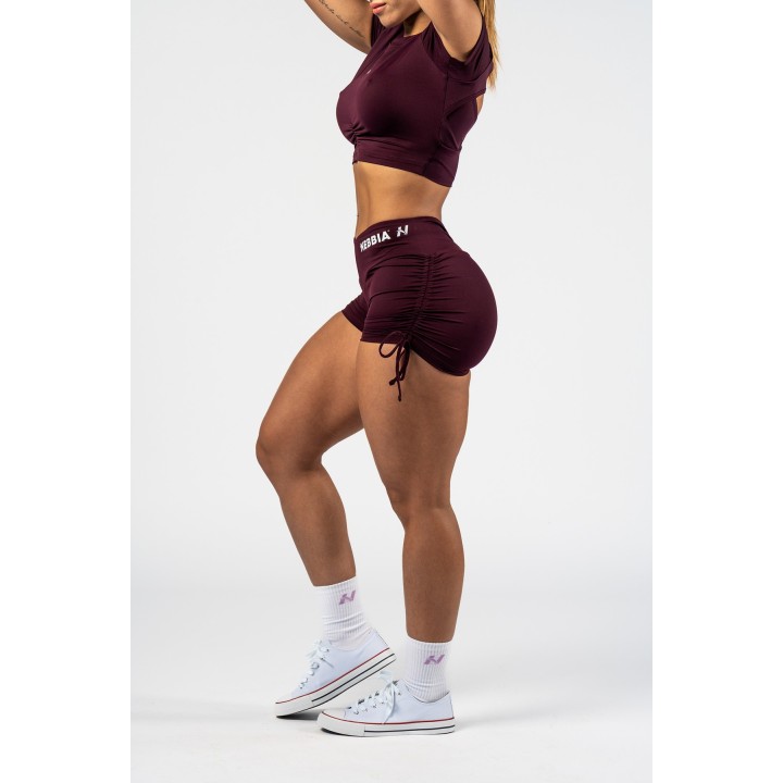 Pantaloncini modellanti vita alta donna Nebbia Lace-Up