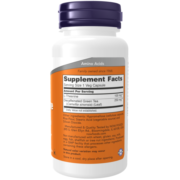 L-Theanine 100 mg 90 Vcaps NOW Foods: Calm and Focus