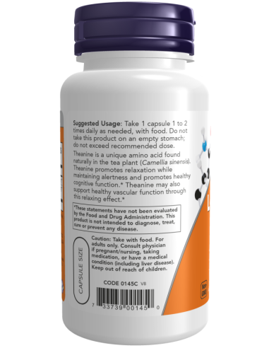 L-Theanine with Decaf Green Tea 100 mg 90 vcaps