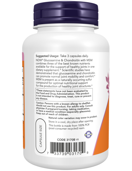 Glucosamine & Chondroitin with MSM 180 caps