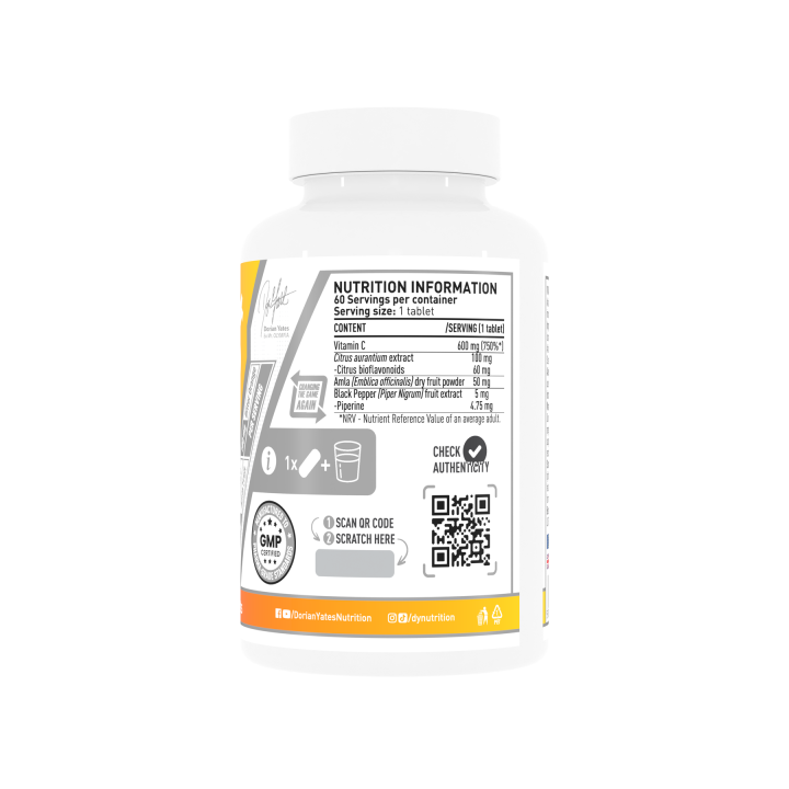 Vitamin C Plus 60 Tablets DY Nutrition: vitamin C tabs