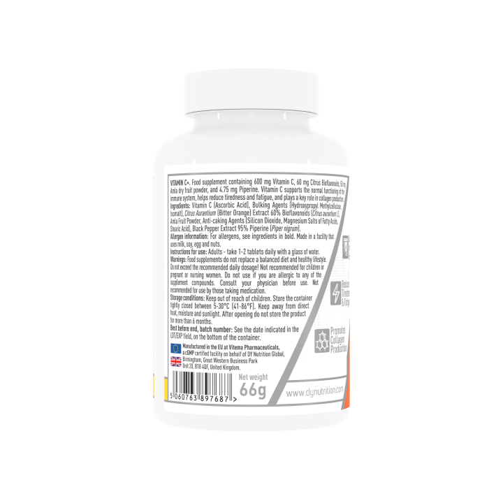 Vitamin C Plus 60 Tablets DY Nutrition: vitamin C tabs