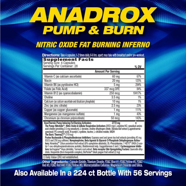 Mhp Anadrox Pump & Burn 224 Caps
