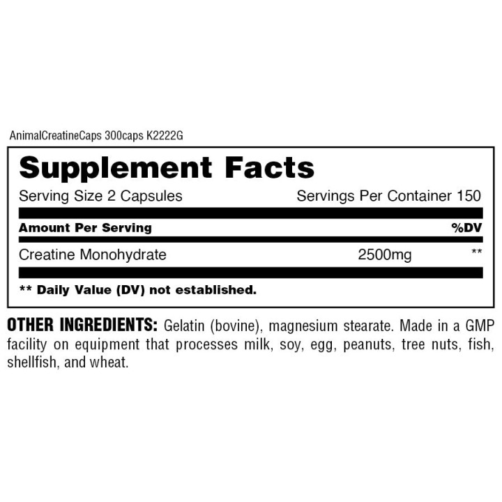 Animal Micronized Creatine Capsules pure creatine capsules