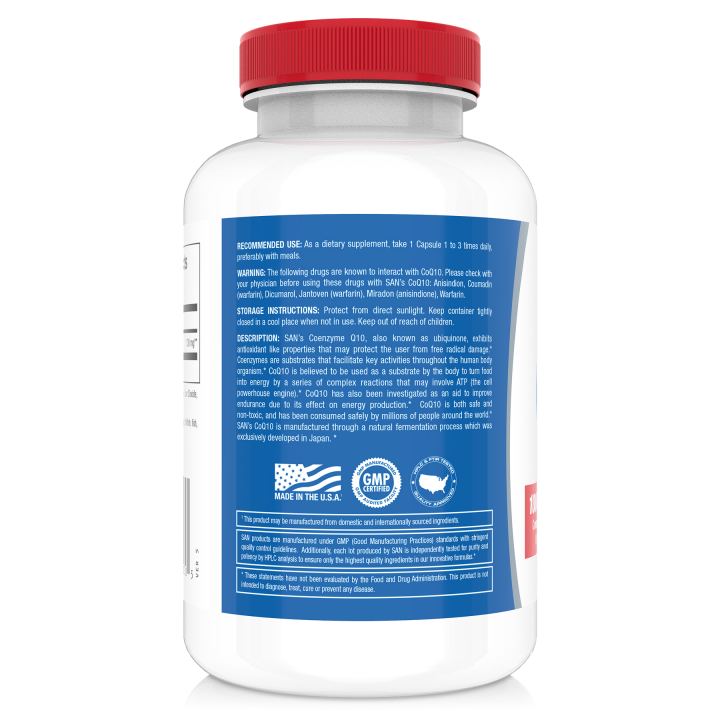 CoQ10 100 mg 60 Caps SAN Nutrition: pure coenzyme Q10