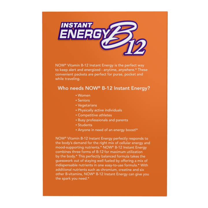 NOW Foods Instant Energy B-12 | Instant Energy Sachets | Citymuscle