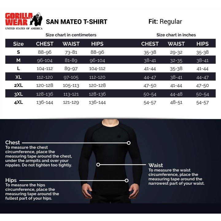 San Mateo T-shirt Black/Red - Gorilla Wear | Abbigliamento Tecnico Sportivo Citymuscle