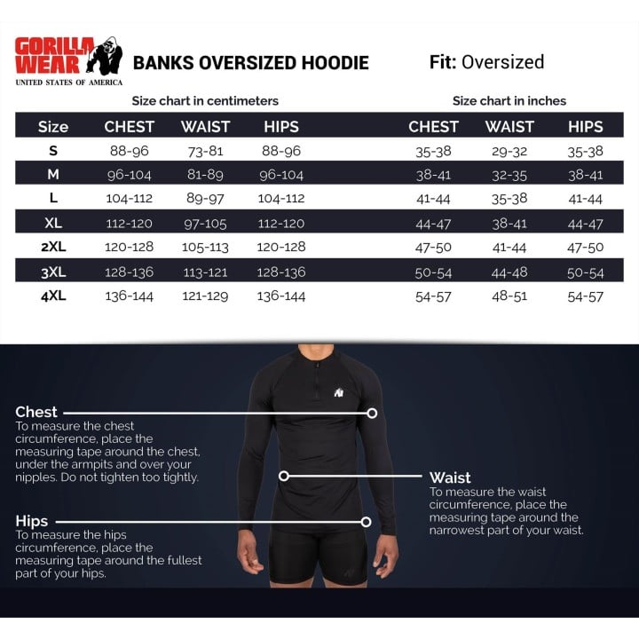 Banks Oversized Hoodie Black/Yellow - Felpa Gorilla Wear | Citymuscle