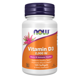Vitamin D3 2000 IU 120 Softgels Now Foods: cholecalciferol