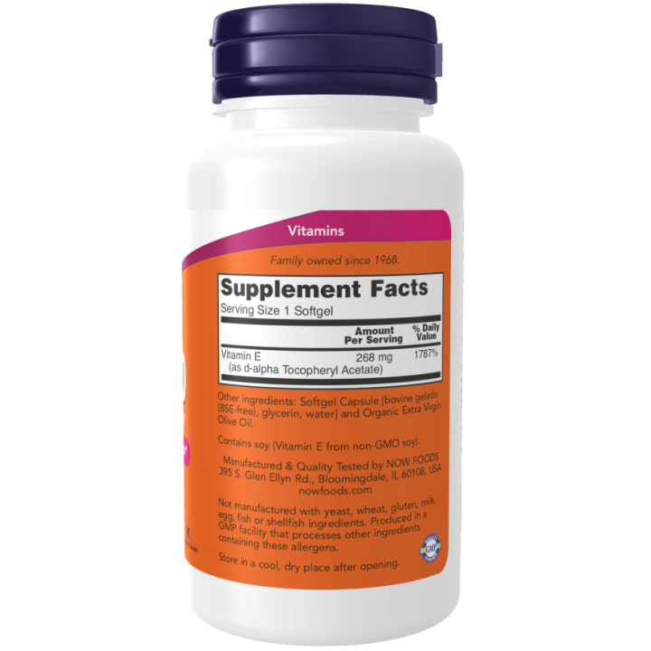 Vitamina E-400 d-alpha Tocopheryl Softgels NOW Foods | Antiossidante Naturale | Citymuscle