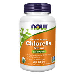 NOW Foods Chlorella 500 mg Organic Tablets | Organic chlorella tablets