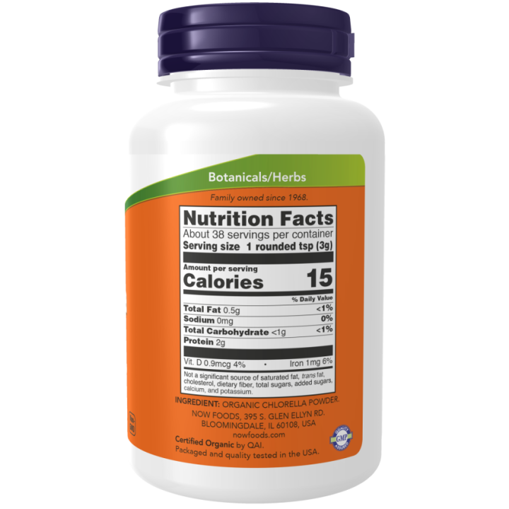 Chlorella 113 g Now Foods: microalga bio in polvere