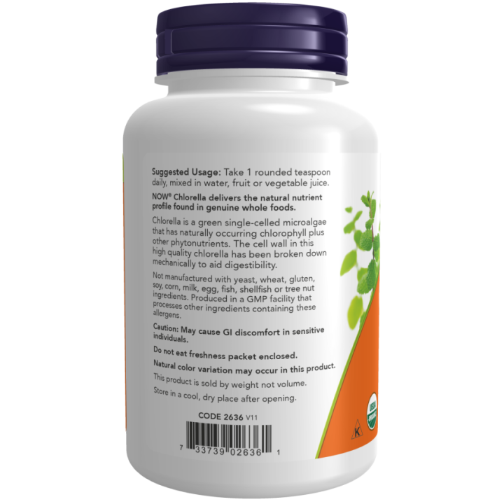 Chlorella 113 g Now Foods: microalga bio in polvere