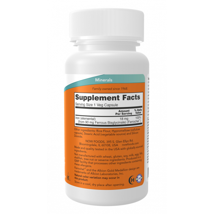 Iron 18 mg Veg Capsules NOW® Foods - Integratore di Ferro