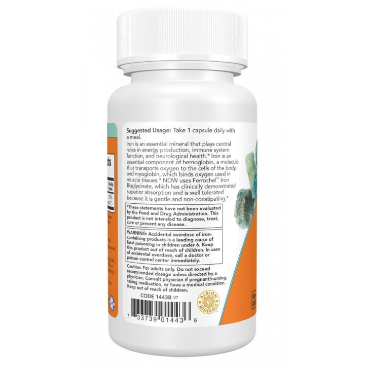 Iron 18 mg Veg Capsules NOW® Foods - Integratore di Ferro