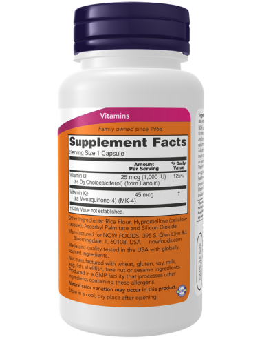 Vitamin D-3 & K-2 120 caps