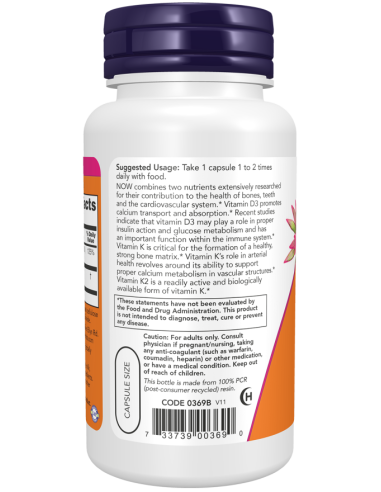 Vitamin D-3 & K-2 120 caps