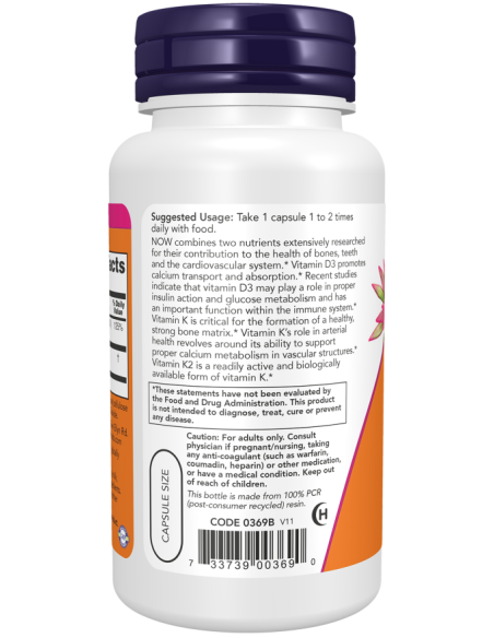 Vitamin D-3 & K-2 120 caps