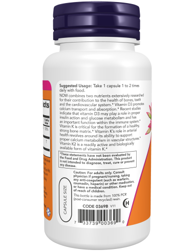 Vitamin D-3 & K-2 120 caps