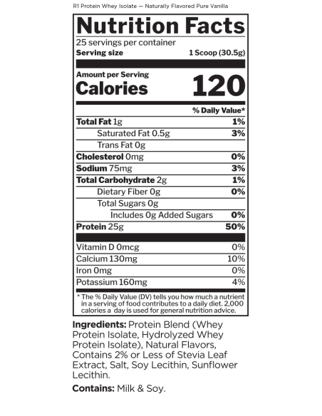 R1 Protein Naturally Flavored 1950 grams