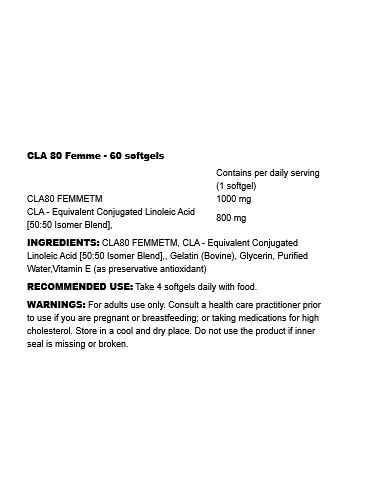 CLA 80 Femme 60 softgels