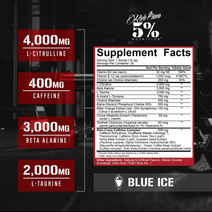 5150 Pre-Workout 372 g 5% Nutrition: Extreme Energy Pump