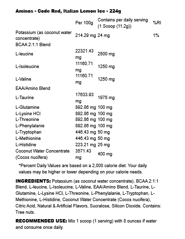 Aminos Code Red 224 grams