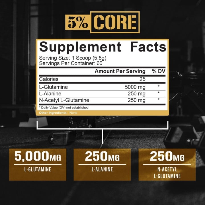 L-Glutamine 5000 Core Core Nutritionals - Pure Glutamine Powder Supplement