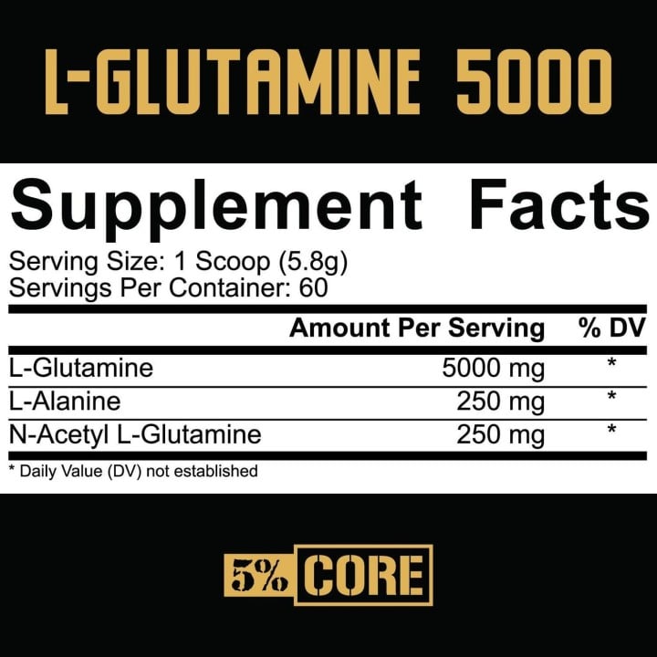 L-Glutamine 5000 Core Core Nutritionals - Pure Glutamine Powder Supplement