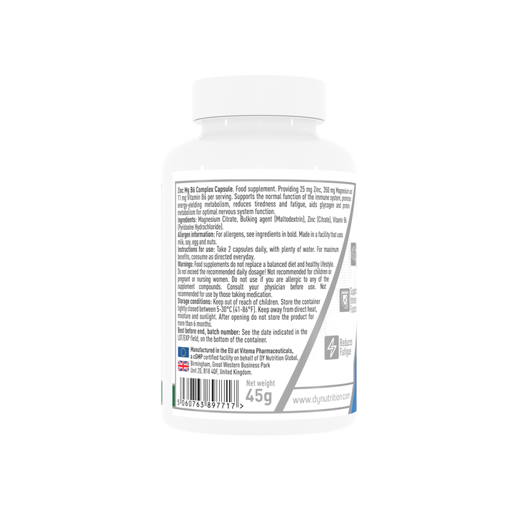 ZN-MG-B6 Complex DY Nutrition zinc magnesium B6 supplement