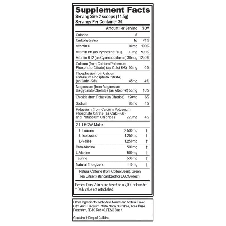 BCAA Energy with Electrolytes EVL Nutrition | Energy, Recovery, Hydration