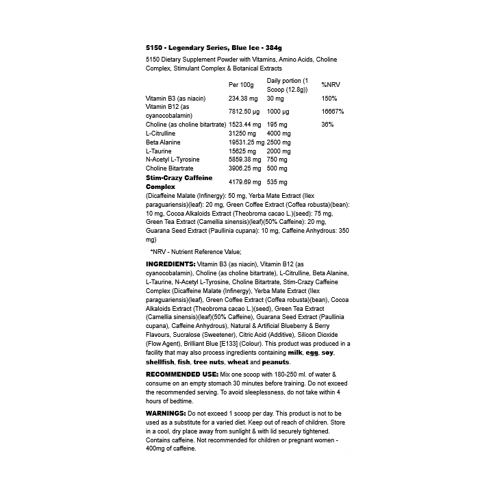 5150 Pre-Workout 372 g 5% Nutrition: Extreme Energy Pump