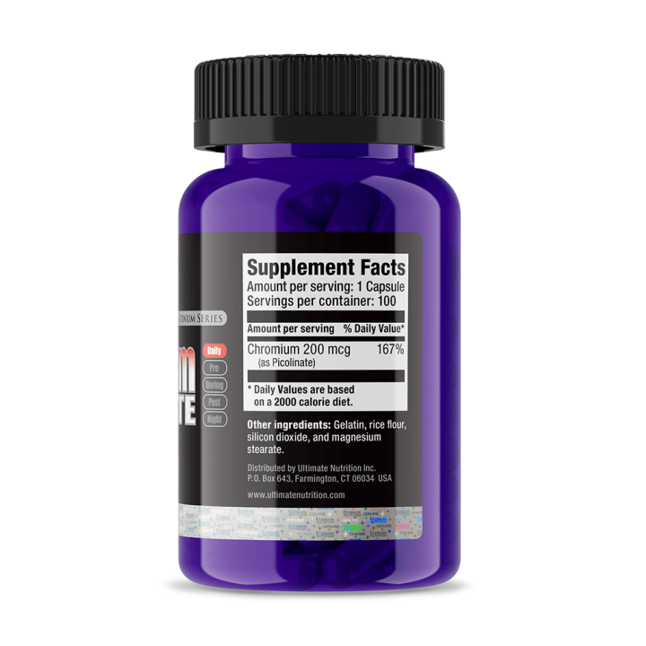Chromium Picolinate 200 mcg 100 Caps Ultimate Nutrition