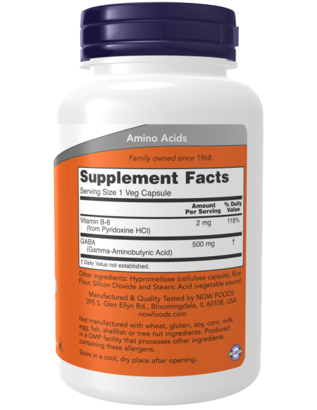 GABA with Vitamin B6 500mg 200 vcaps