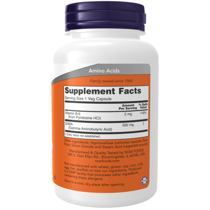 Now Foods GABA with Vitamin B6 500mg 200 vcaps