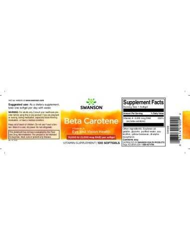 Beta-carotene (Vitamin A) 10,000 IU 250 softgels