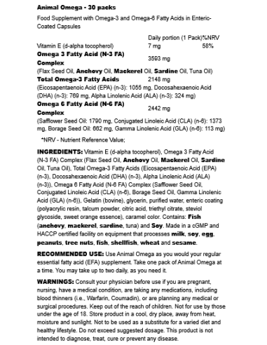 Animal Omega 30 packs