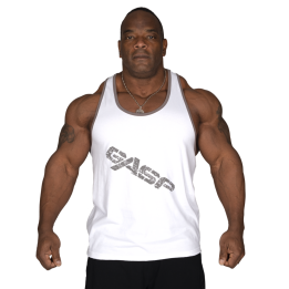 Vintage T-Back White GASP Minimal Cotton Tank Top