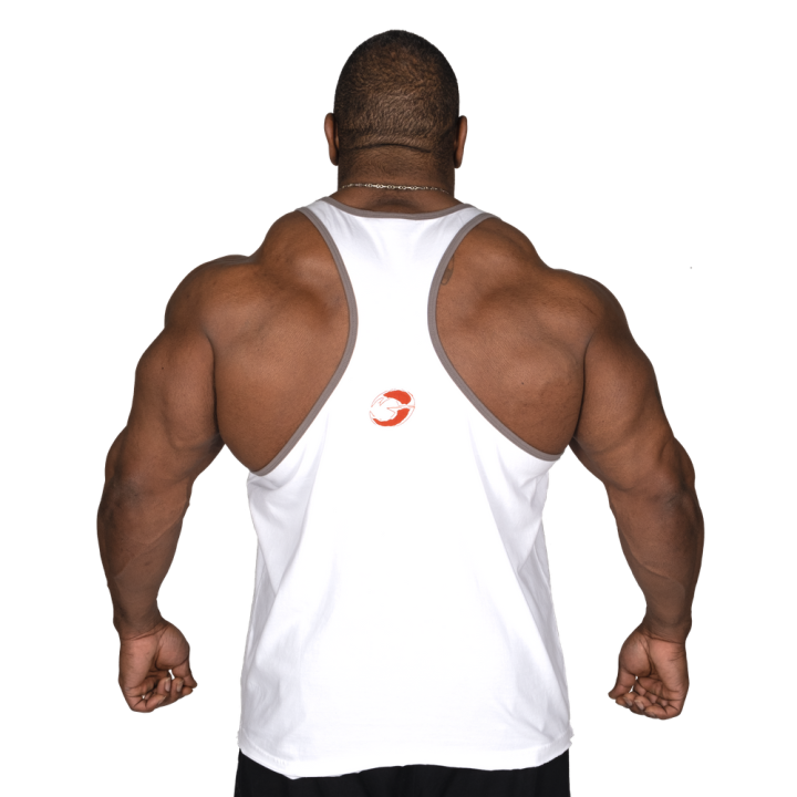 Vintage T-Back White GASP Minimal Cotton Tank Top