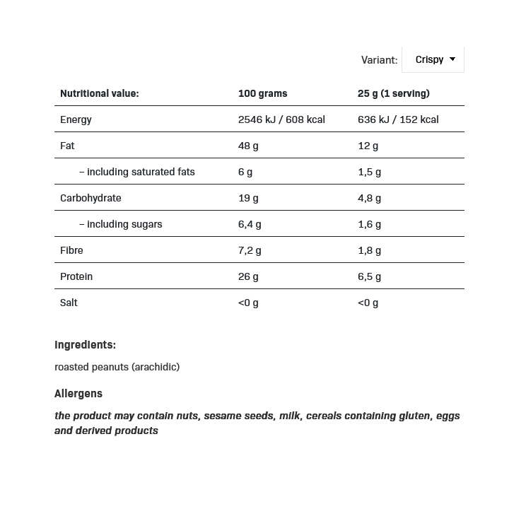Allnutrition 100% Peanut Cream Crunch 1000 gr