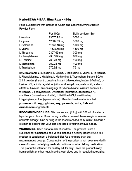 HydroBCAA + EAA 420 grams