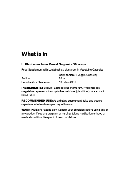 L. Plantarum Inner Bowel Support 30 vcaps