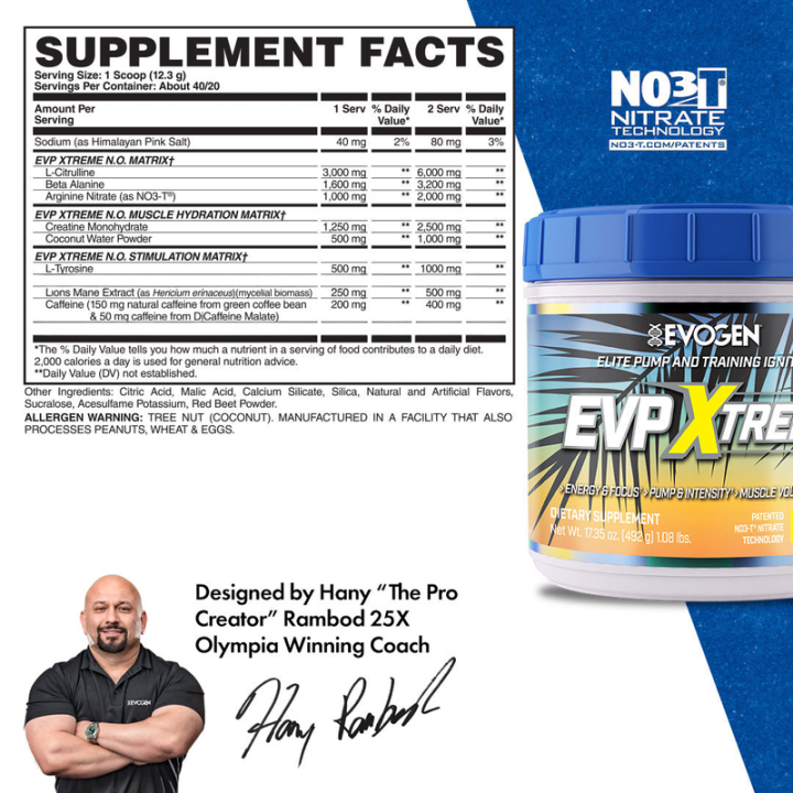 EVP Xtreme N.O. Evogen | Advanced Pre-Workout for Energy & Pump