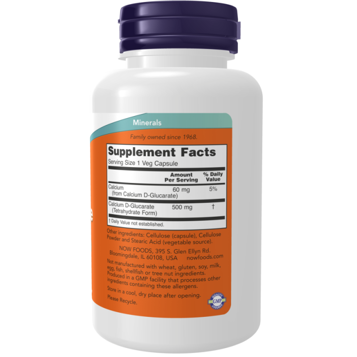 Calcium D-Glucarate 500 mg 90 Vcaps NOW Foods: Detox
