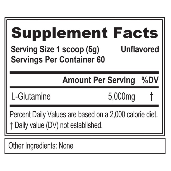 EVLUTION Glutamine 5000 Powder EVL Nutrition | Effective Muscle Recovery