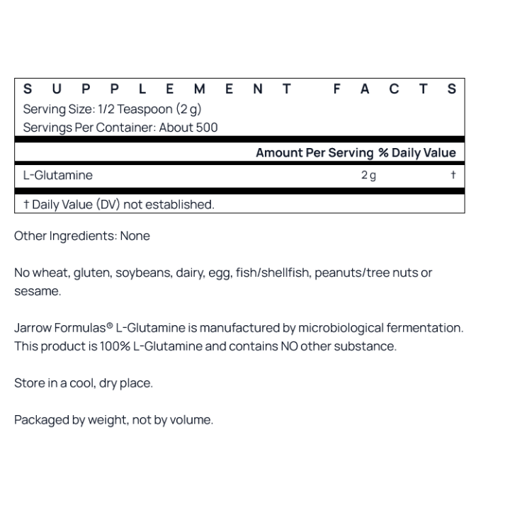 L-Glutamine Powder Jarrow Formulas | Recupero Muscolare e Salute Intestinale